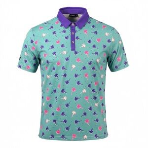 Sunday Swagger Men’s XL “Chomp” Palm Tree Performance Golf Polo